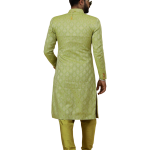 Stunning Citron Green Banarasi Brocade Achkan | Father Son Combo | Perfect for Grooms | Jaipurio Collection